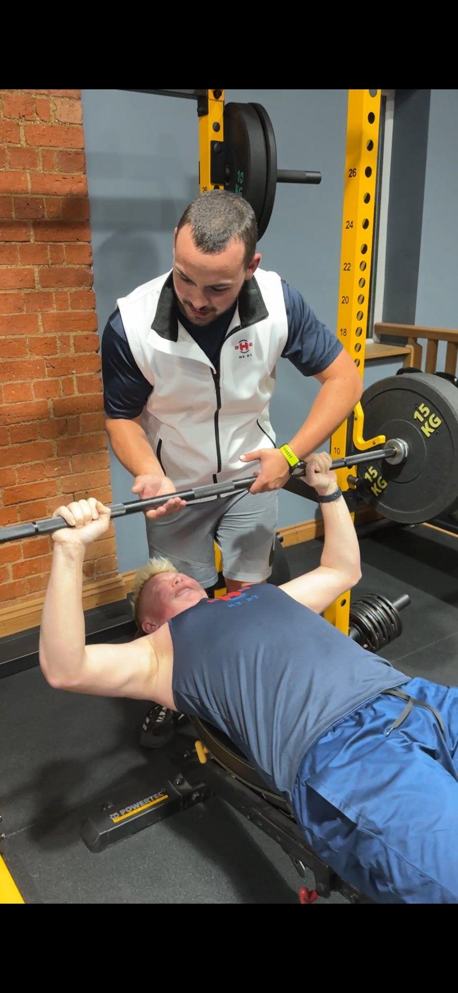 Bench press, coached