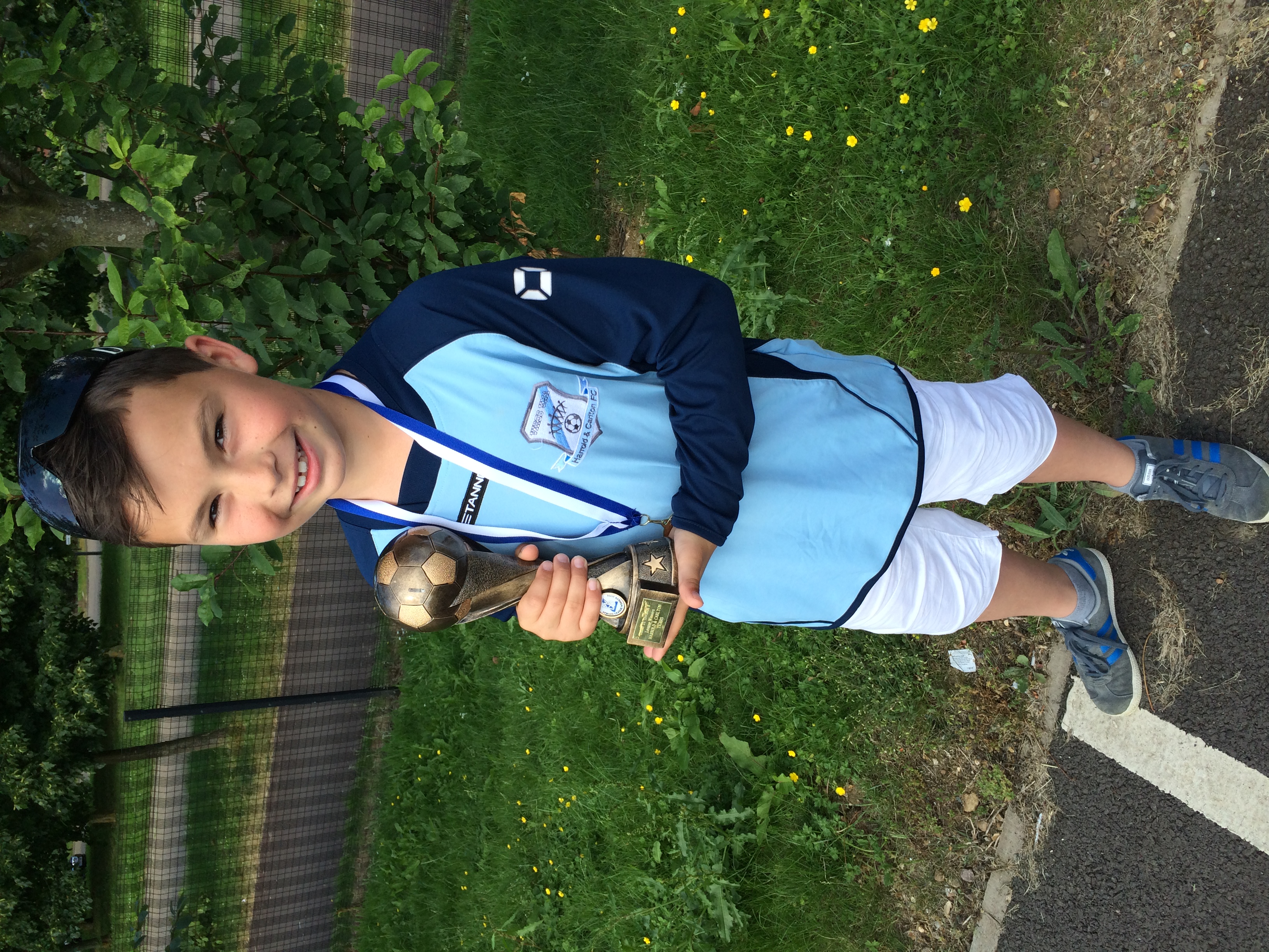 Harry with football trophy