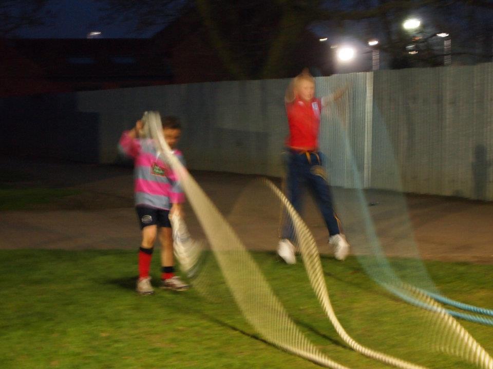 Harry training outdoors