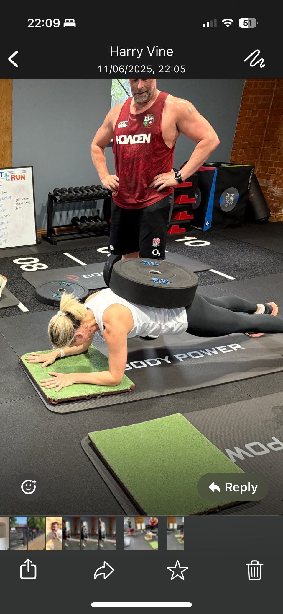 Weighted plank variation